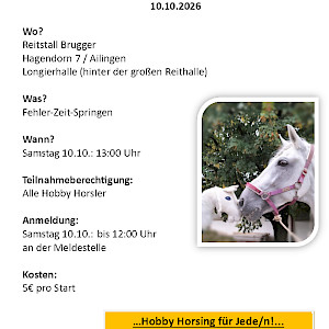 Hobby Horsing Turnier des RFV Ailingen e.V. – Mitmachen, Anfeuern, Spaß haben! am Samstag, 10. Oktober 2026